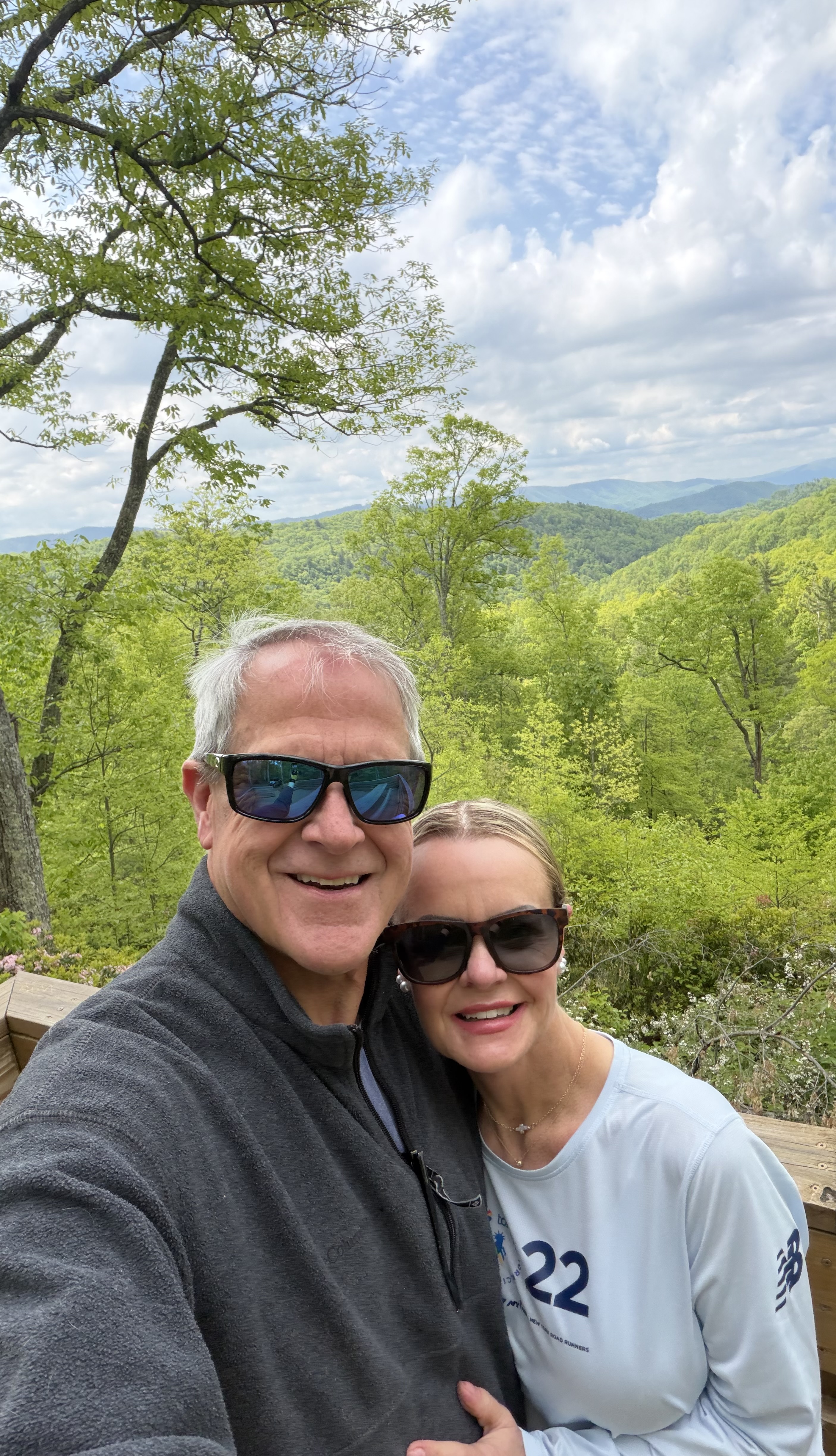 Jeff and Amy Reeves hiking in the NC High Country